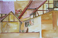 Dach Höxter 4, Architektur, Aquarell